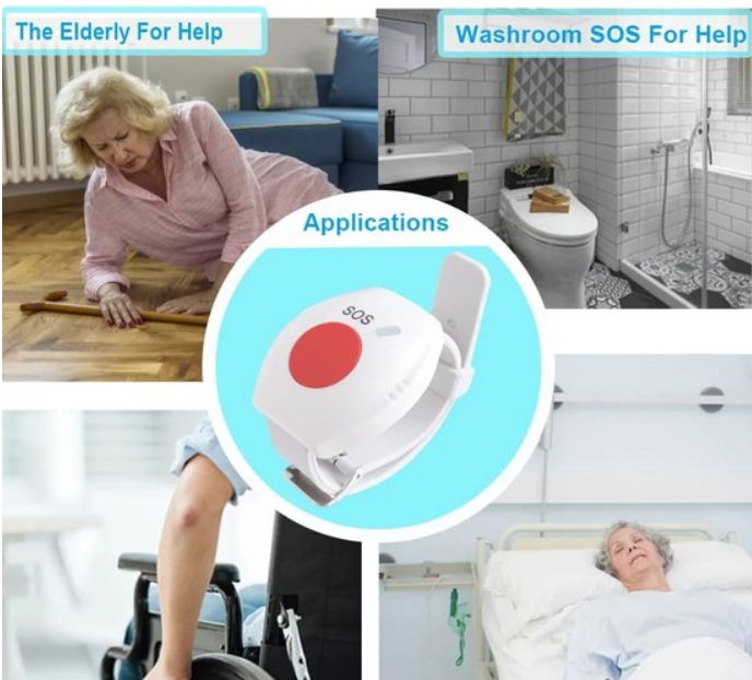 Draadloos Wifi Alarm Horloge voor Ouderen - Waterdichte SOS Armband met Paniekknop en Noodoproep - SOS voor Ouderen